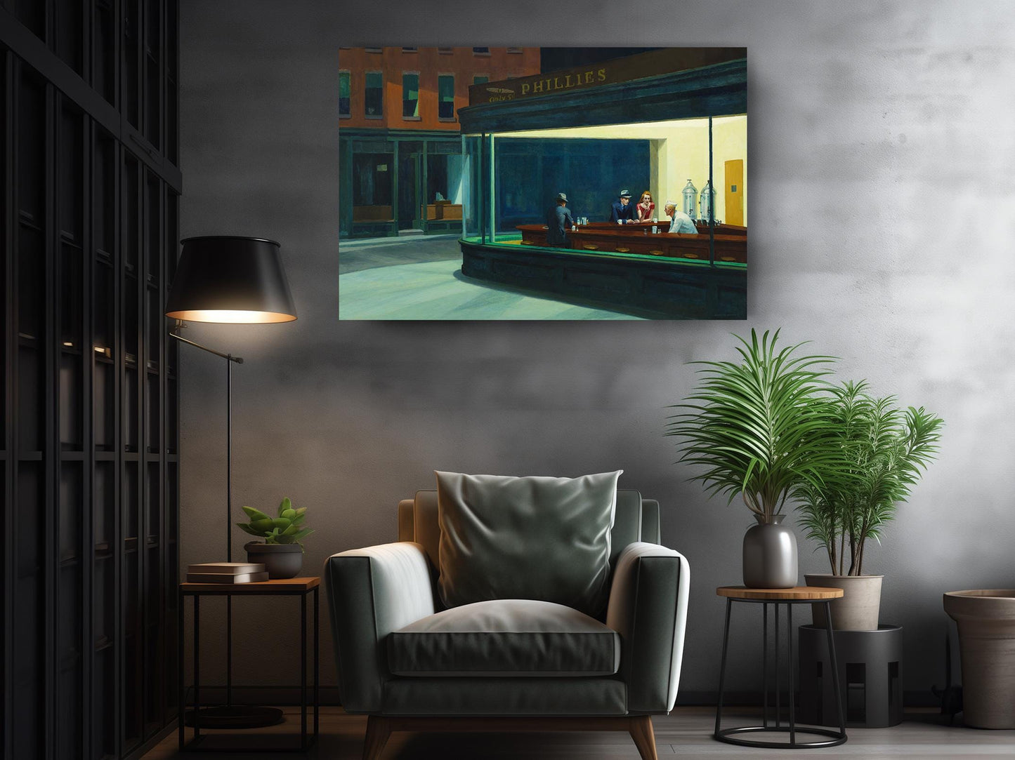 Nighthawks Canvas Print – Edward Hopper Art | Classic Diner Wall Decor