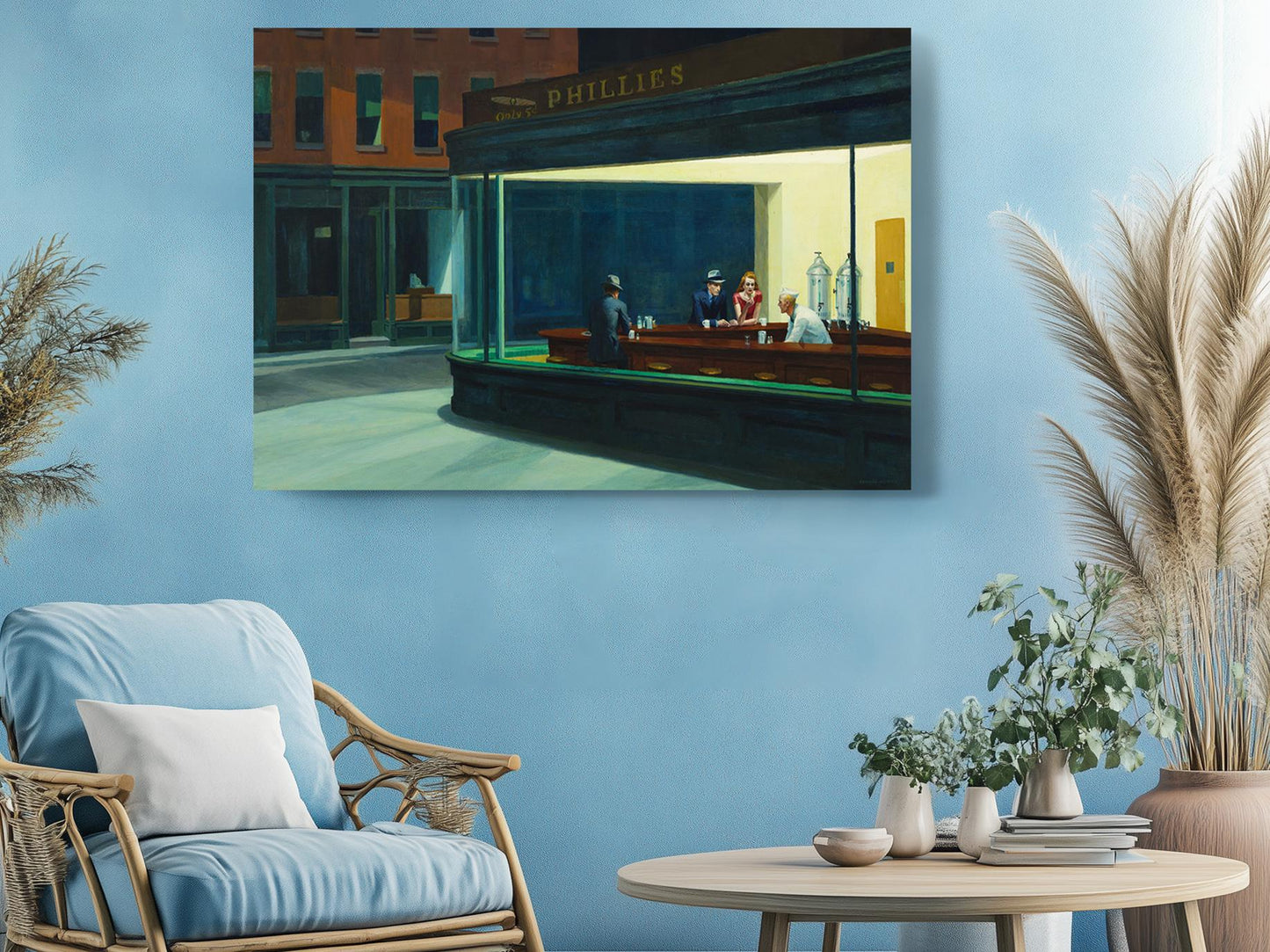 Nighthawks Canvas Print – Edward Hopper Art | Classic Diner Wall Decor