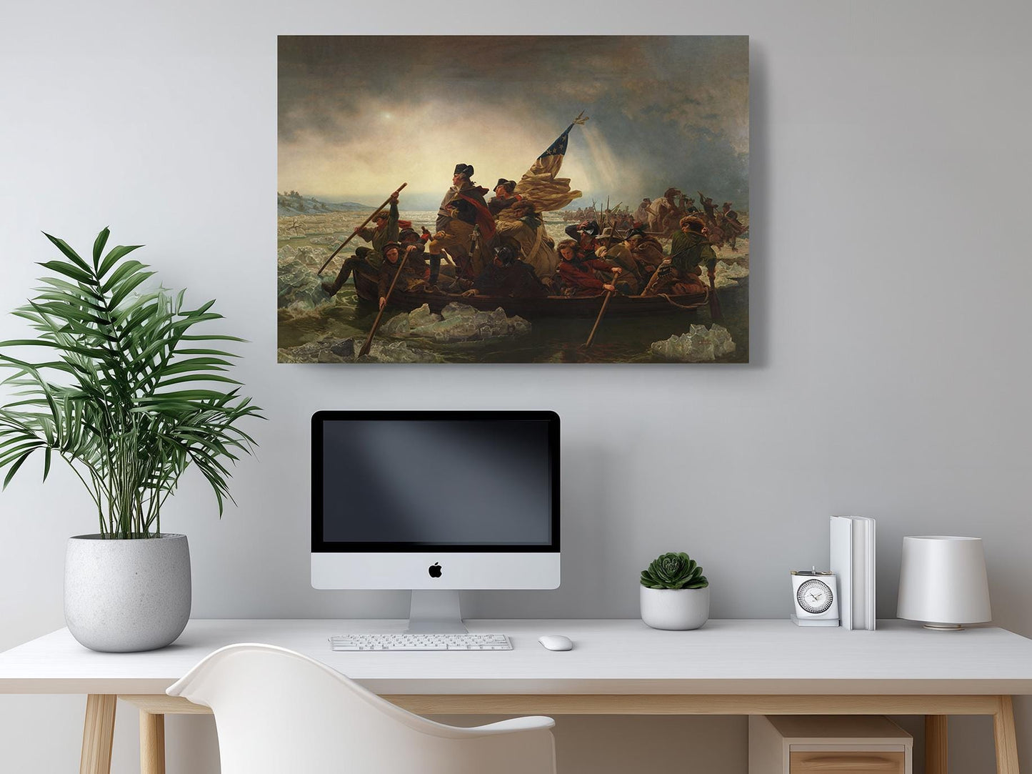 Crossing the Delaware Canvas Historic Patriotic Wall Art – Museum Quality Print