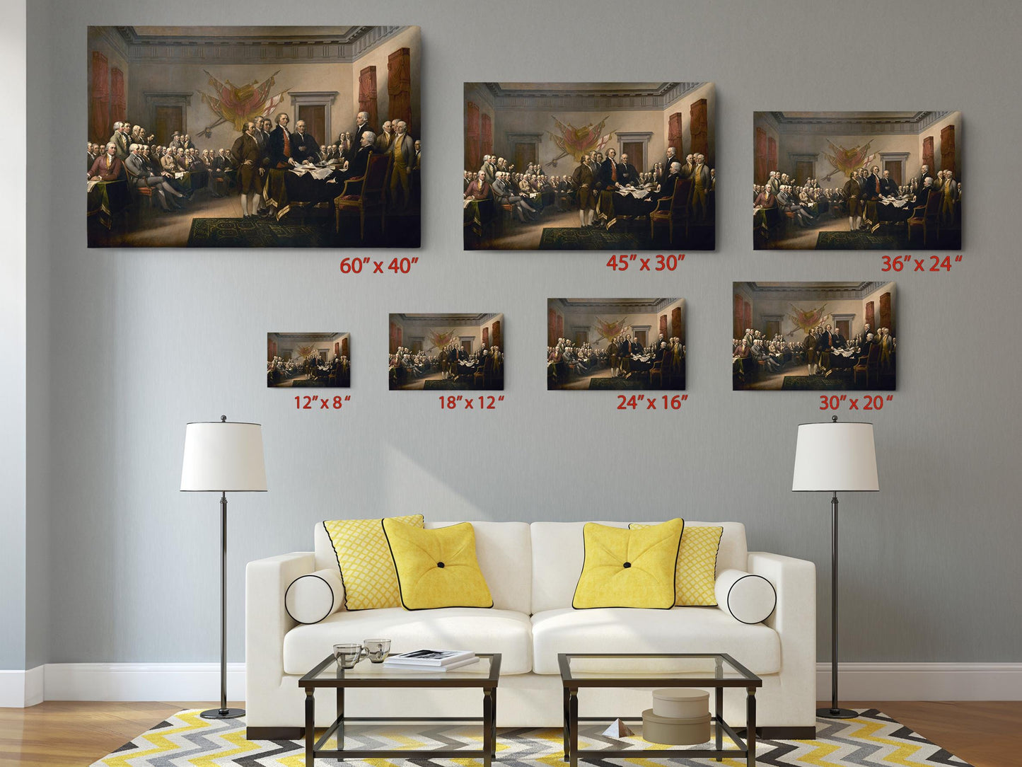 Declaration of Independence Print - Museum Quality Canvas Wall Art USA History