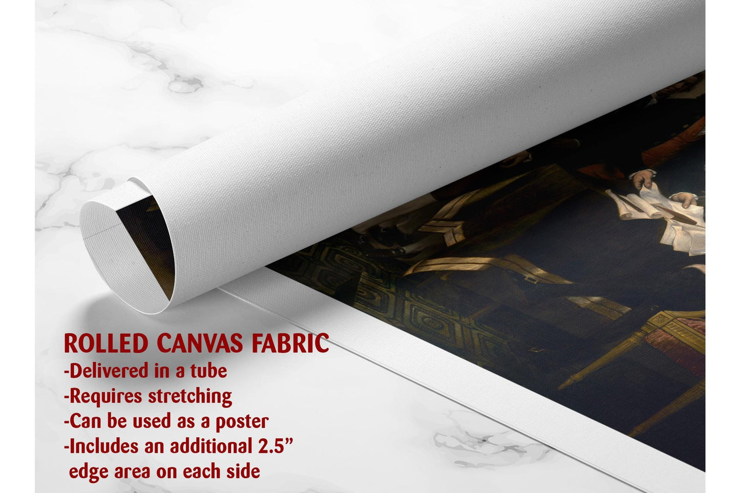 Declaration of Independence Print - Museum Quality Canvas Wall Art USA History