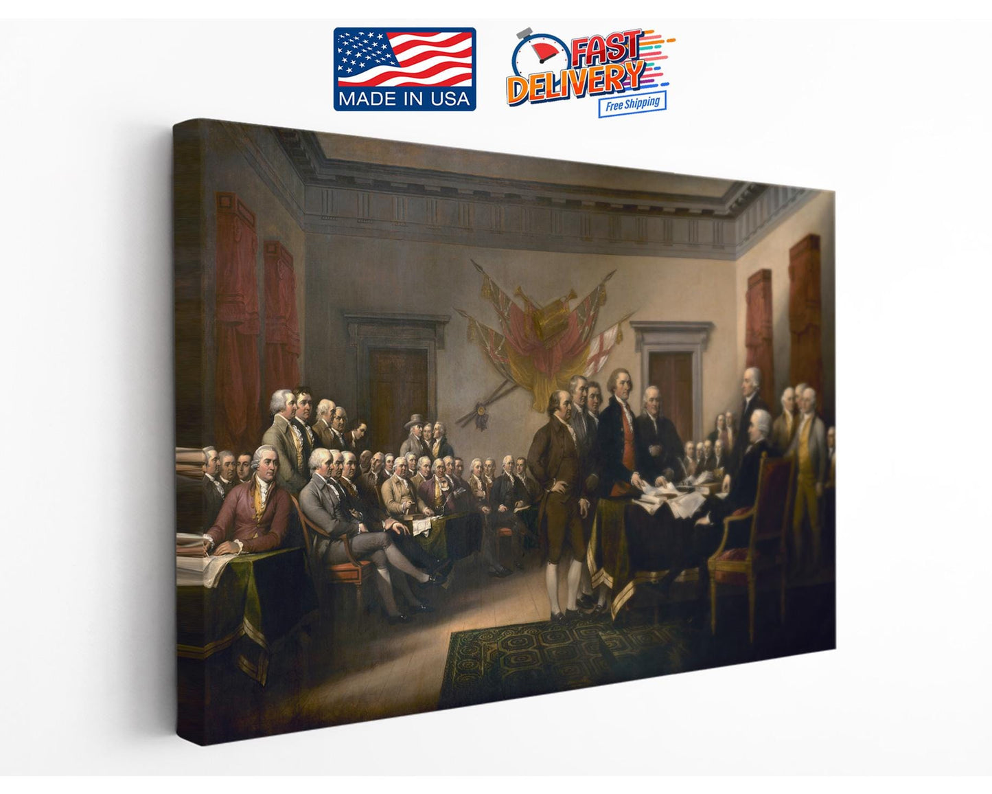 Declaration of Independence Print - Museum Quality Canvas Wall Art USA History
