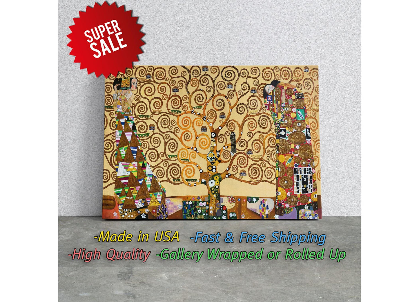 Tree of Life Canvas Print - Klimt Art Print | Museum Quality Wall Decor