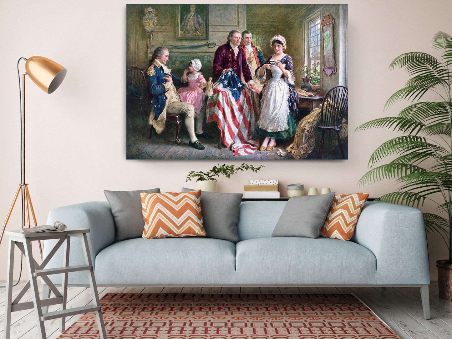 Betsy Ross Flag Print – US Flag Canvas | Independence Day Art Wall Decor