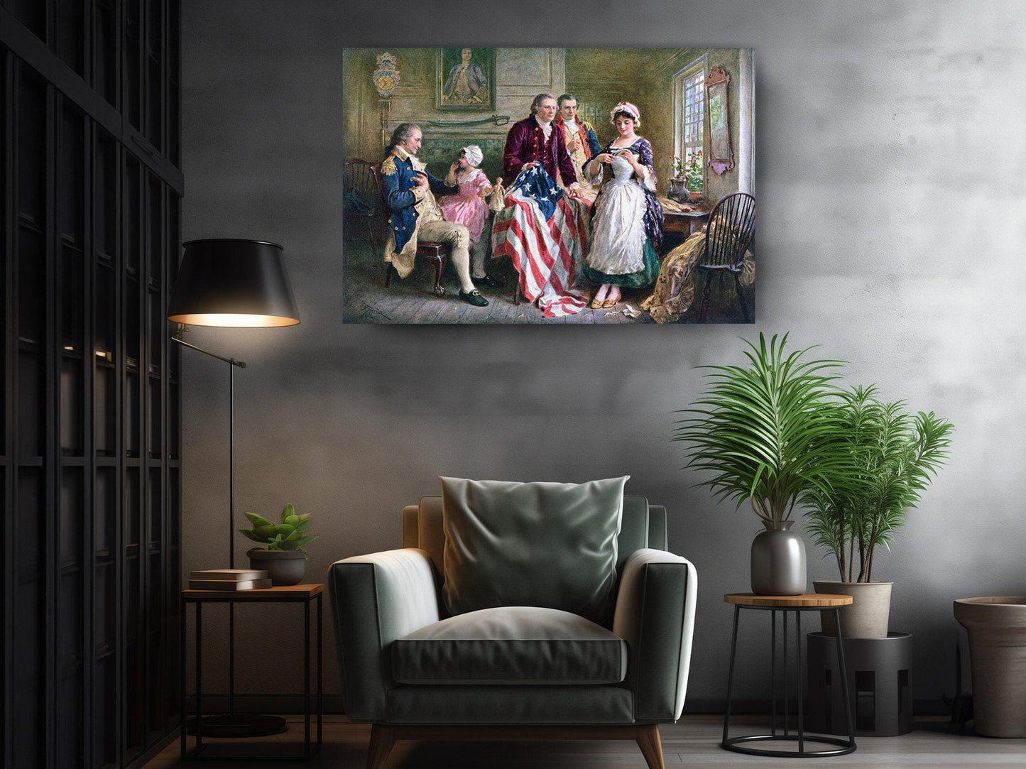 Betsy Ross Flag Print – US Flag Canvas | Independence Day Art Wall Decor