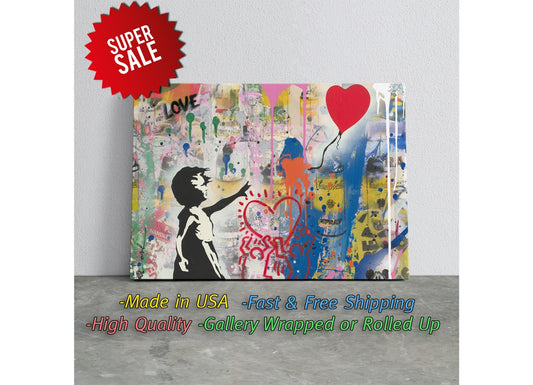 Banksy Canvas Print – Street Art Decor | Museum Quality Ready to Hang Wall Art