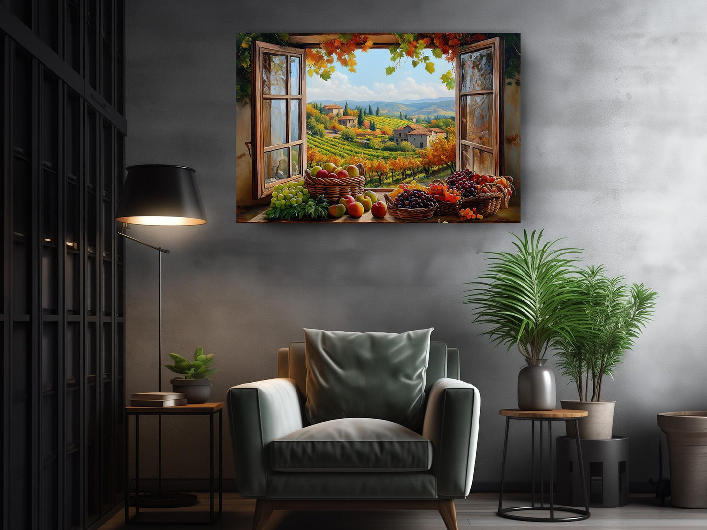 Tuscany Window Canvas | Rustic Farmhouse Canvas Wall Print - Italian Art