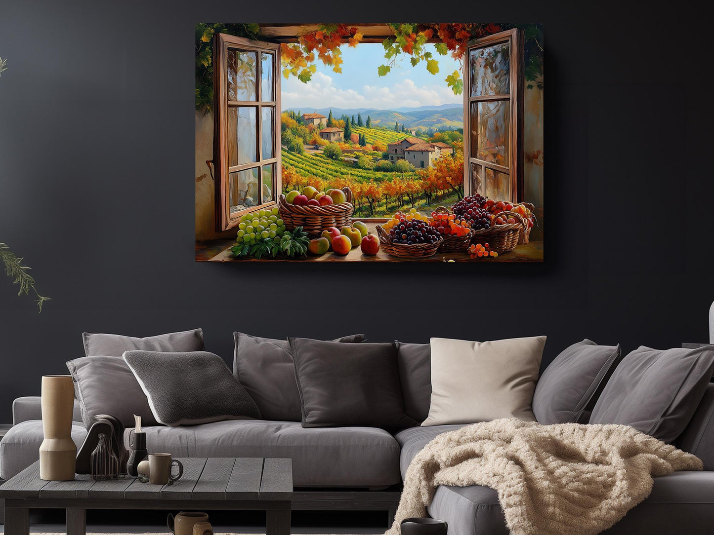 Tuscany Window Canvas | Rustic Farmhouse Canvas Wall Print - Italian Art