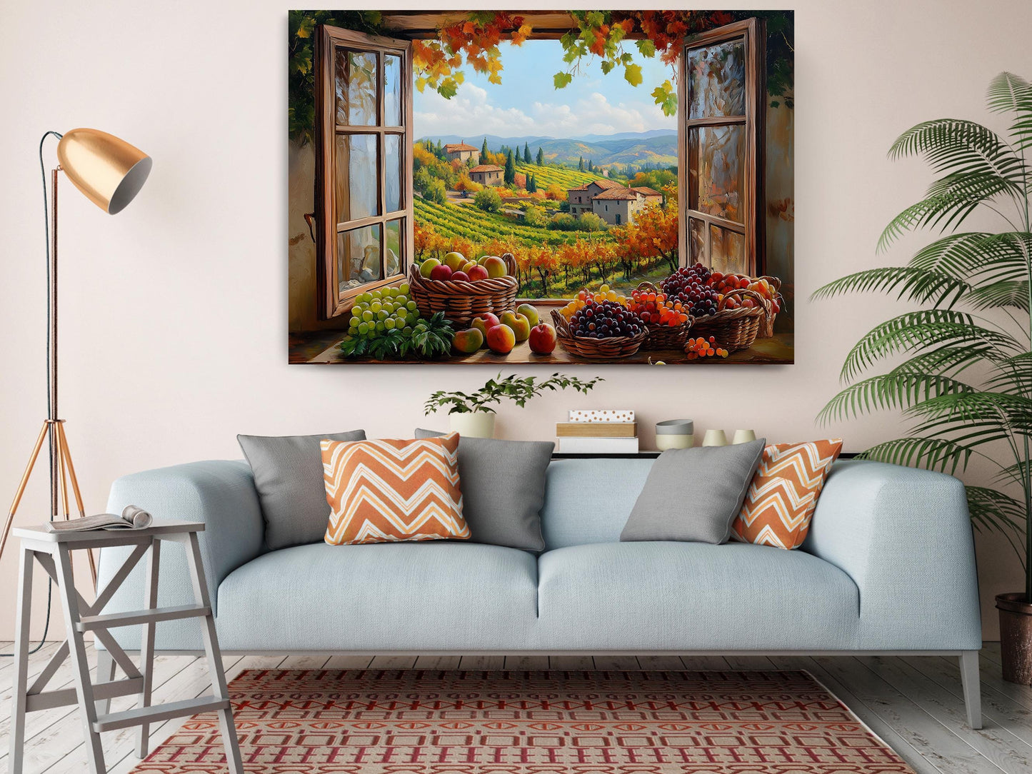 Tuscany Window Canvas | Rustic Farmhouse Canvas Wall Print - Italian Art