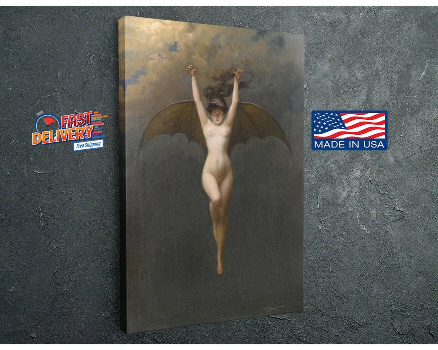 Bat Woman Canvas Print - Classic Art Canvas by Albert Joseph Pénot | Museum Quality