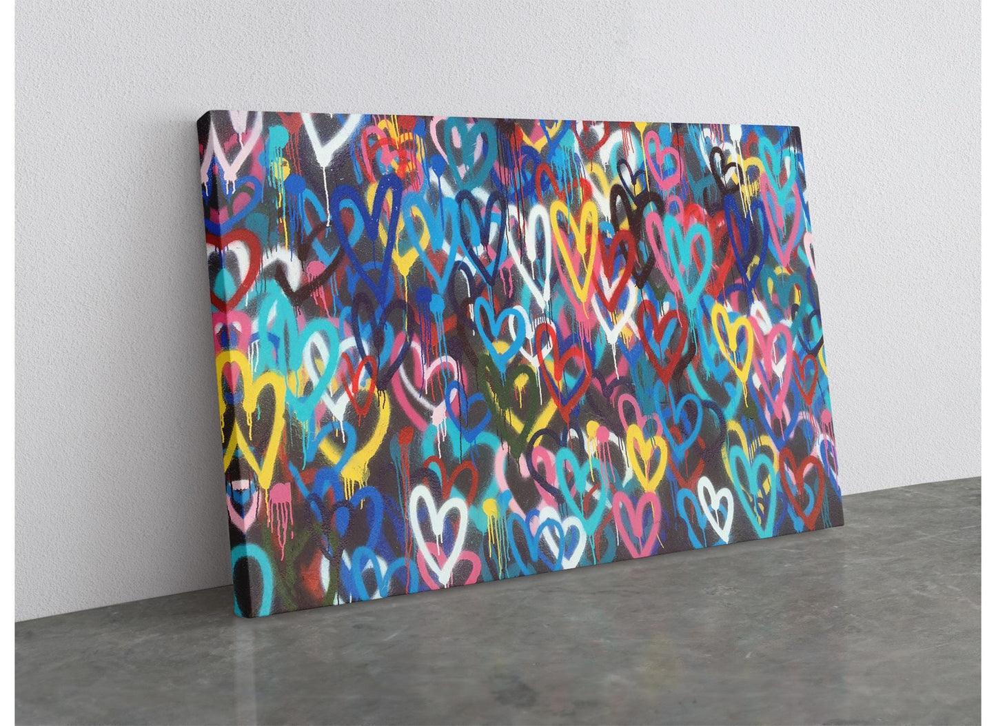 Spray Paint Canvas Print – Urban Graffiti Wall Art Heart Canvas Decor