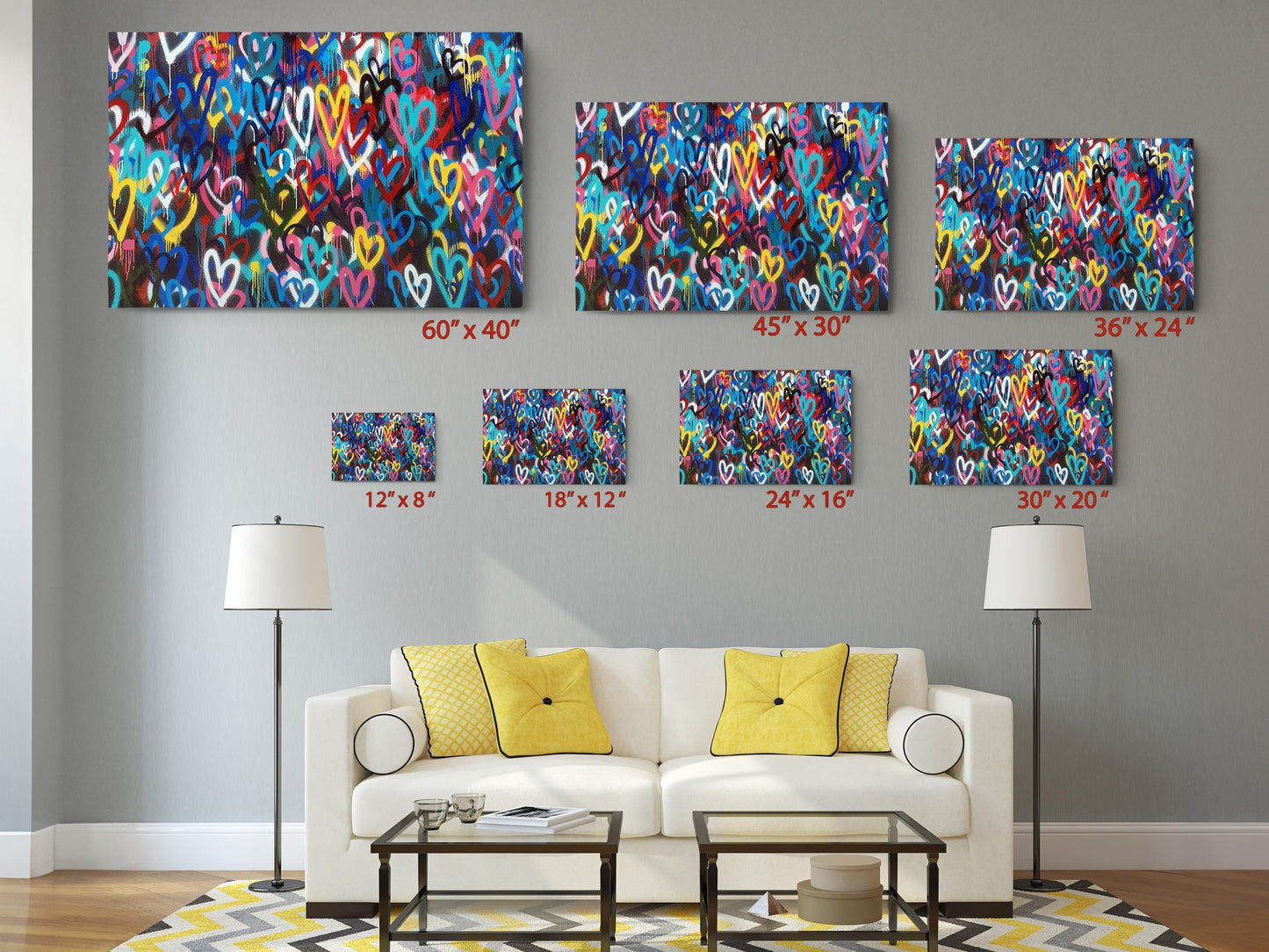 Spray Paint Canvas Print – Urban Graffiti Wall Art Heart Canvas Decor