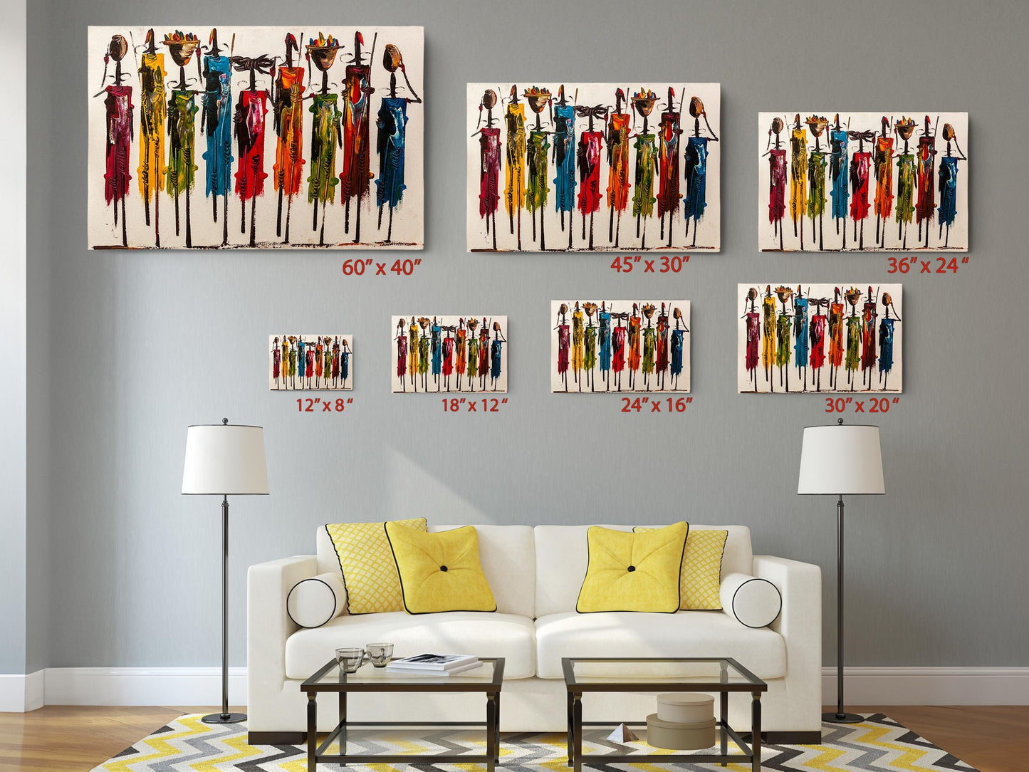Maasai Women Canvas Tribal Wall Art - Ready to Hang African Print Decor