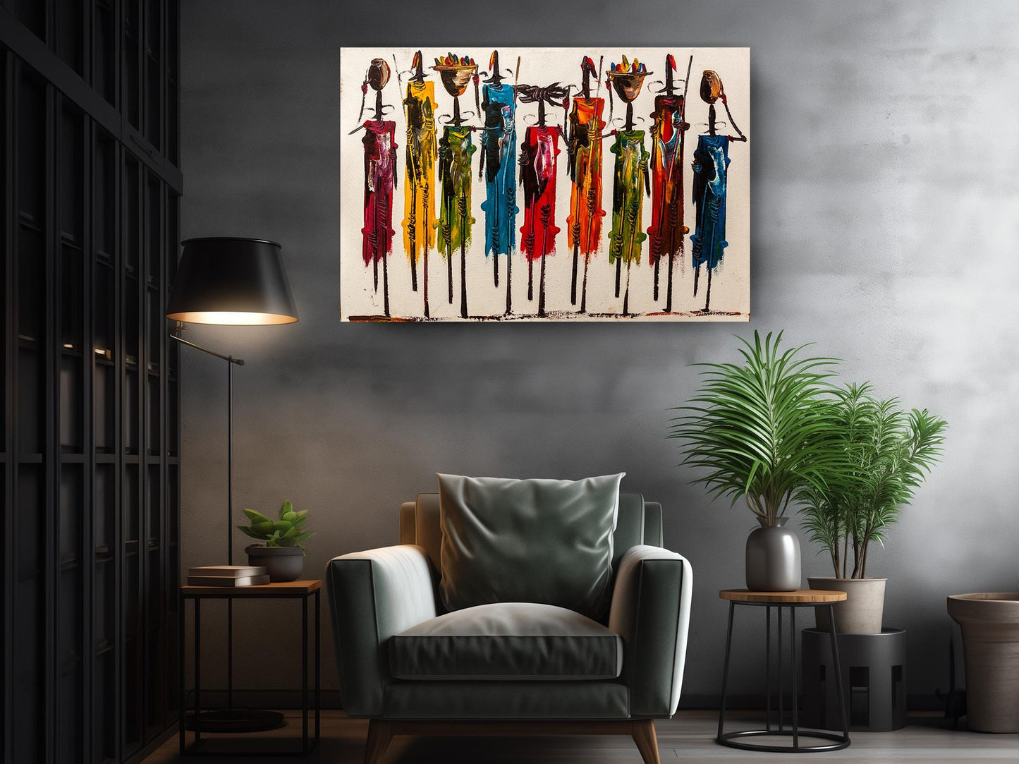 Maasai Women Canvas Tribal Wall Art - Ready to Hang African Print Decor