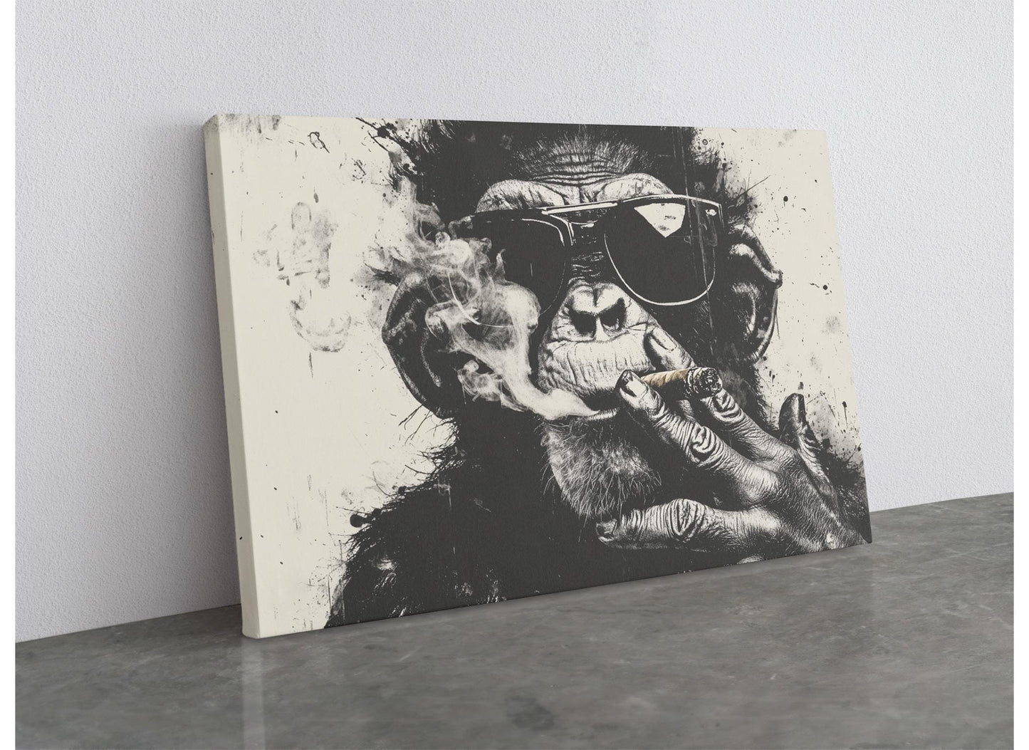 Banksy Monkey Canvas – Urban Art Reproduction | Ready to Hang Canvas Wall Art