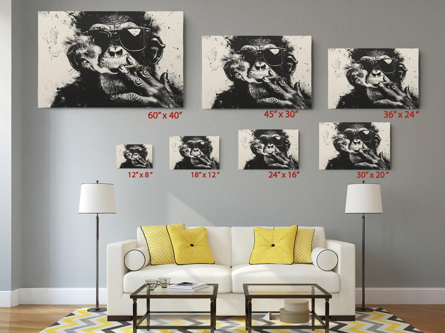 Banksy Monkey Canvas – Urban Art Reproduction | Ready to Hang Canvas Wall Art