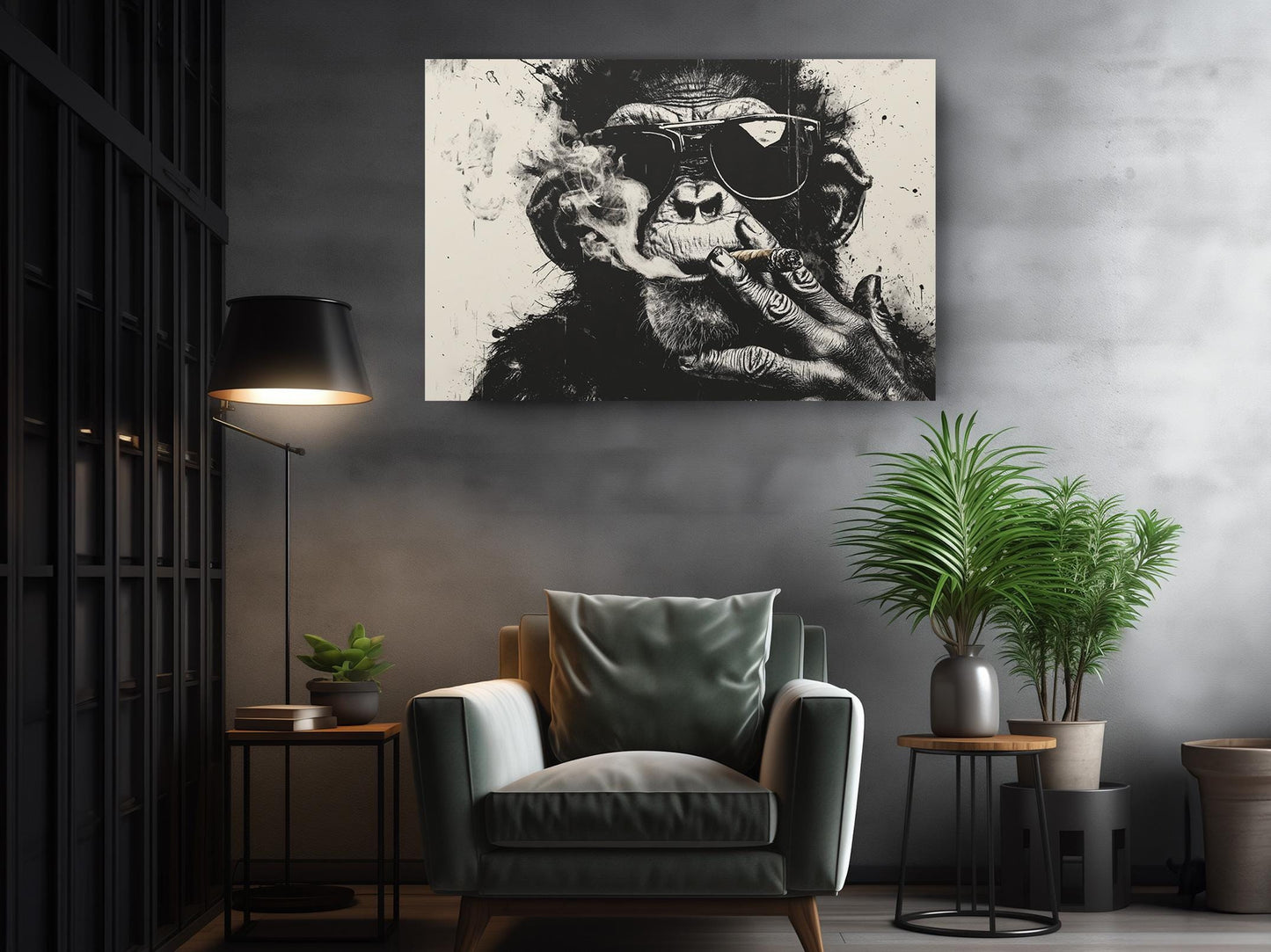 Banksy Monkey Canvas – Urban Art Reproduction | Ready to Hang Canvas Wall Art
