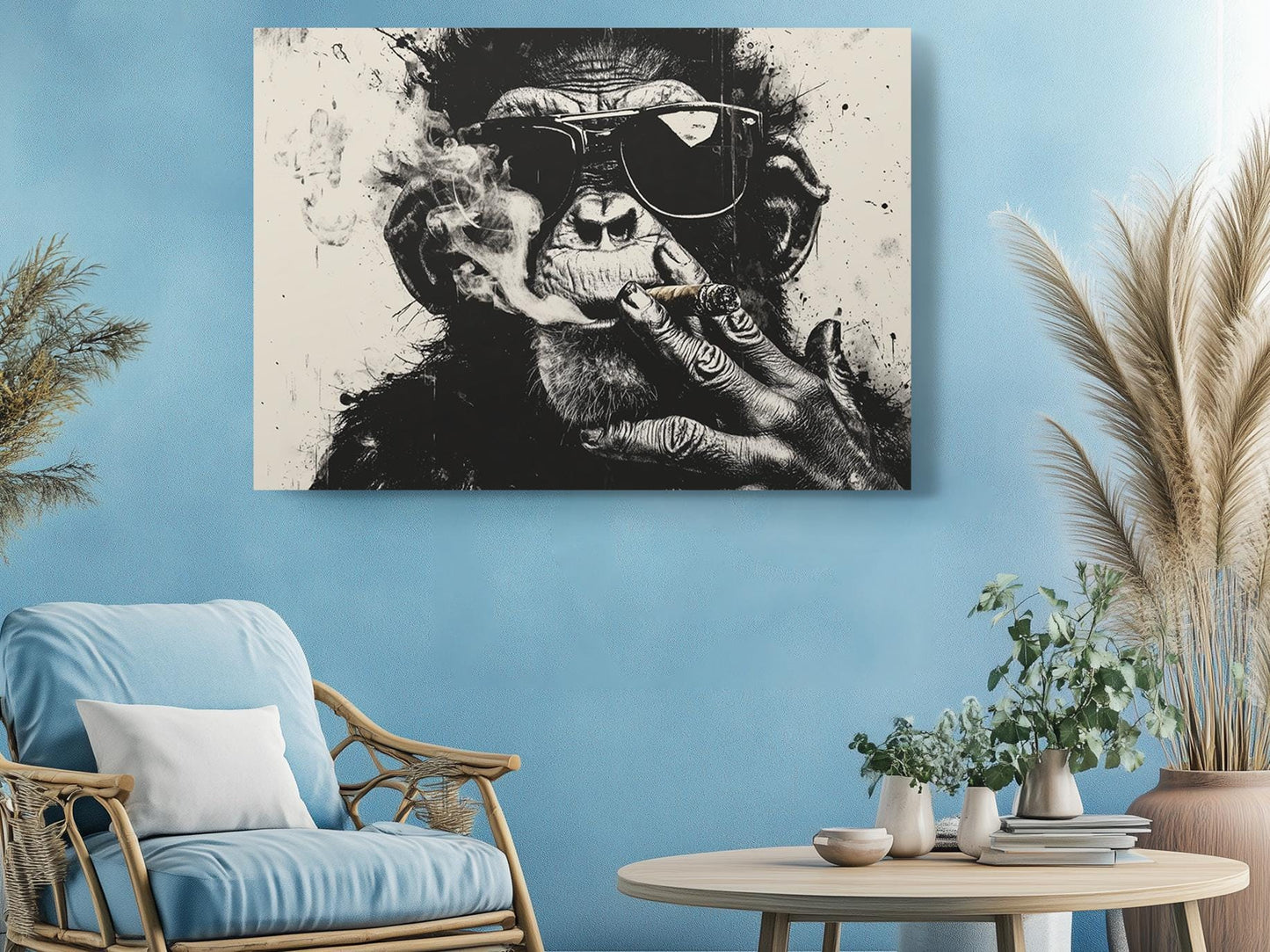 Banksy Monkey Canvas – Urban Art Reproduction | Ready to Hang Canvas Wall Art