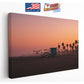 Lifeguard Tower Canvas Print – Sunset Coastal Wall Art with Wood Frame