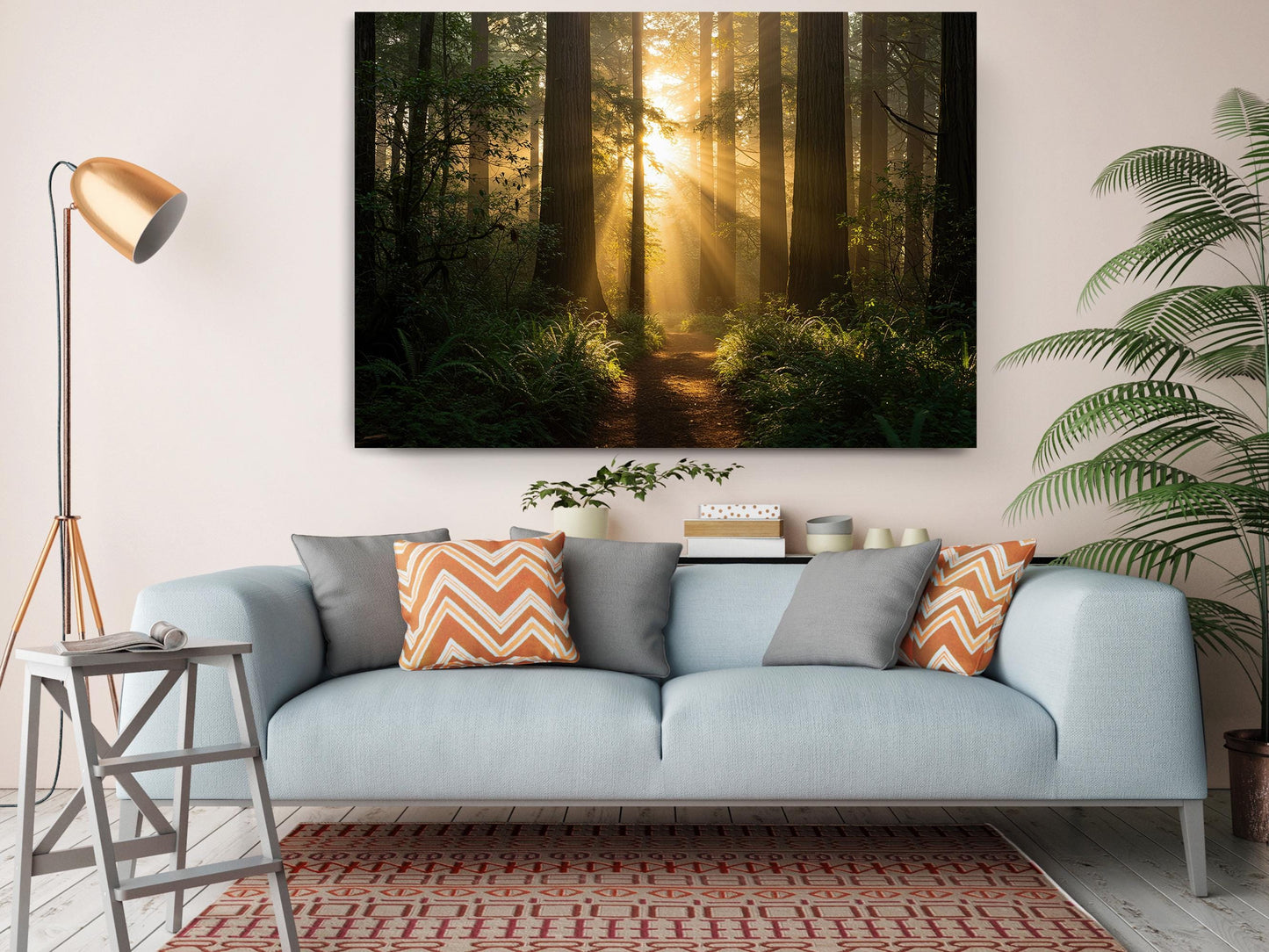 Forest Trail Canvas Print – Rustic Woodland Wall Art | Sunrise Nature Print