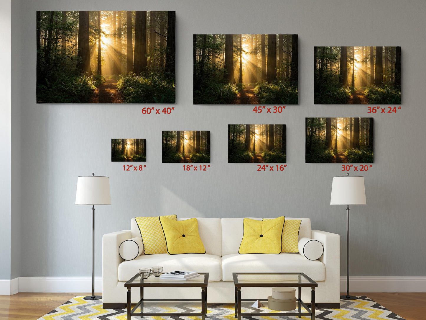 Forest Trail Canvas Print – Rustic Woodland Wall Art | Sunrise Nature Print