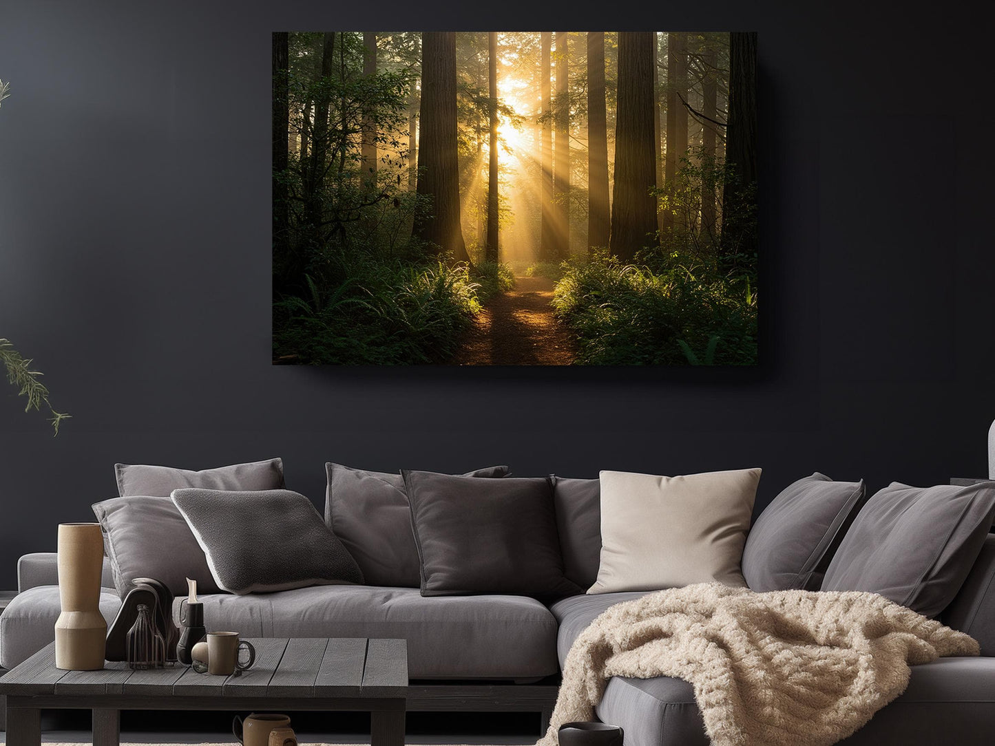 Forest Trail Canvas Print – Rustic Woodland Wall Art | Sunrise Nature Print