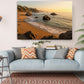 Sunset Beach Canvas Print - Coastal Wall Art | Rolled or Framed Canvas Artwork