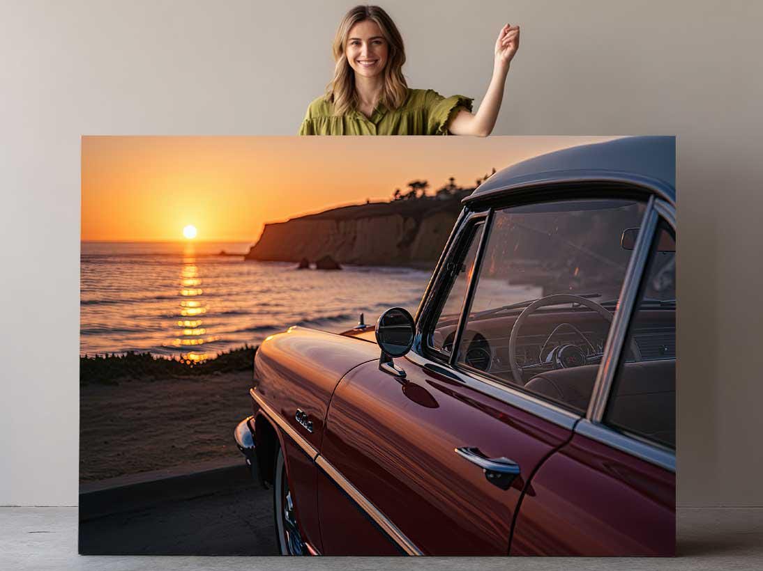 Sunset Beach Canvas Print - Coastal Wall Art | Rolled or Framed Canvas Artwork