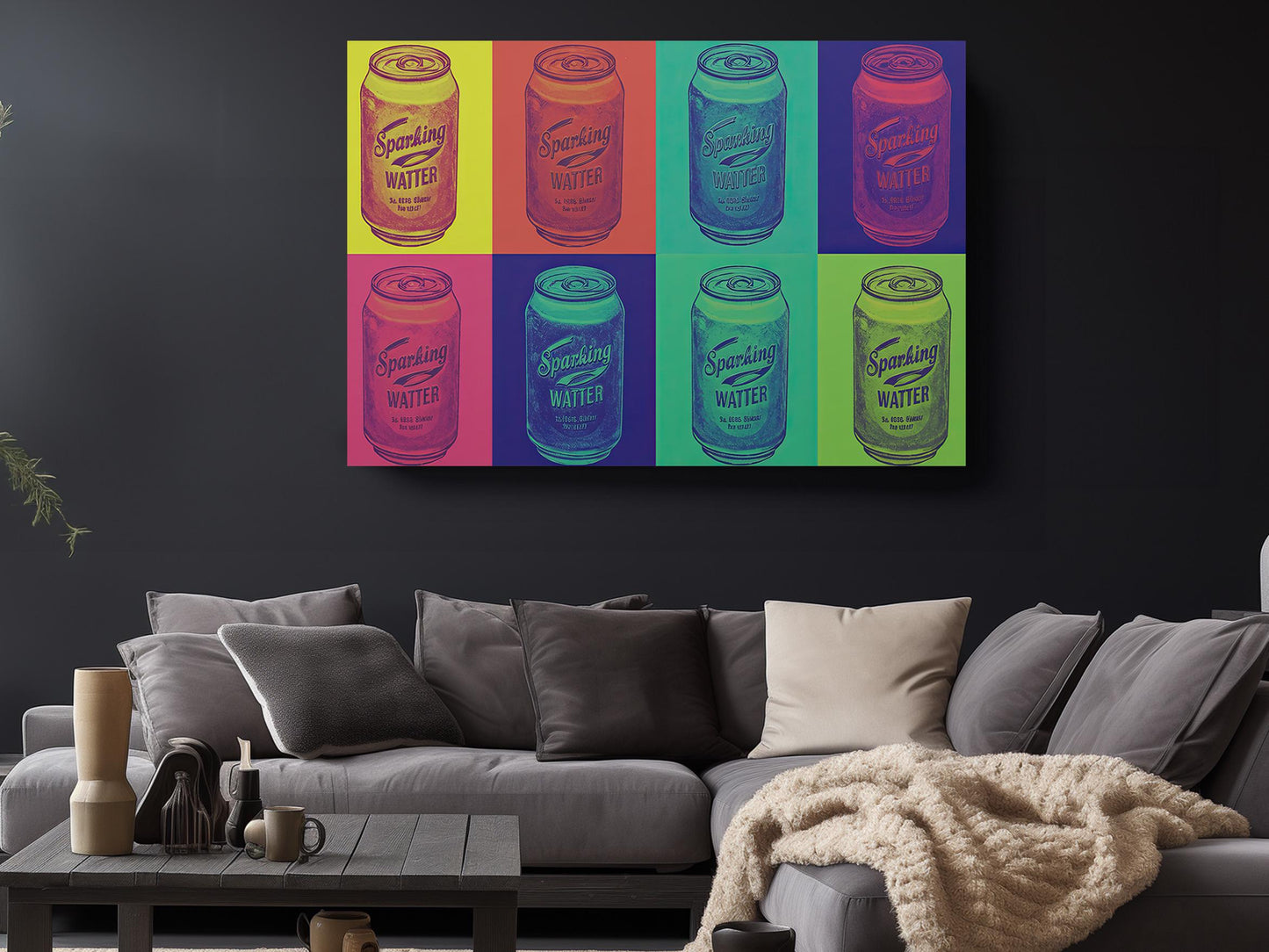 Pop Art Canvas Print – Retro Sparkling Water Wall Decor for Kitchen