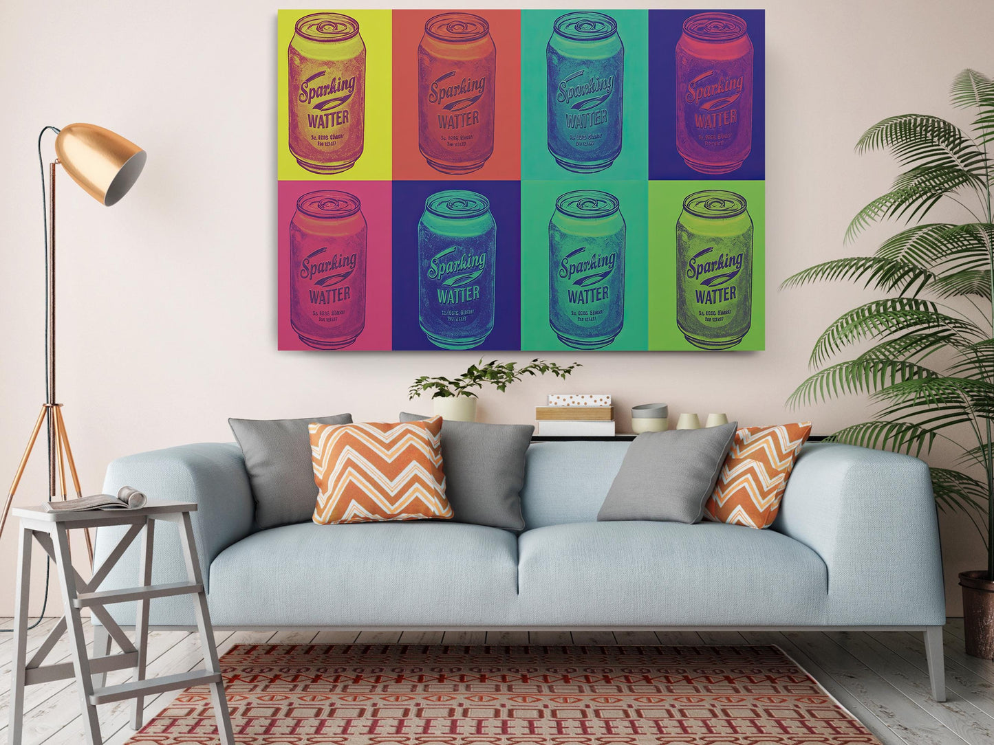 Pop Art Canvas Print – Retro Sparkling Water Wall Decor for Kitchen