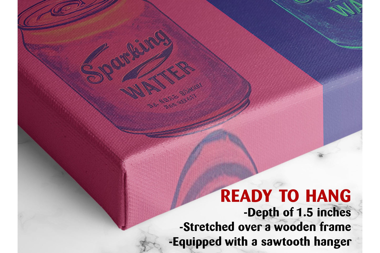 Pop Art Canvas Print – Retro Sparkling Water Wall Decor for Kitchen