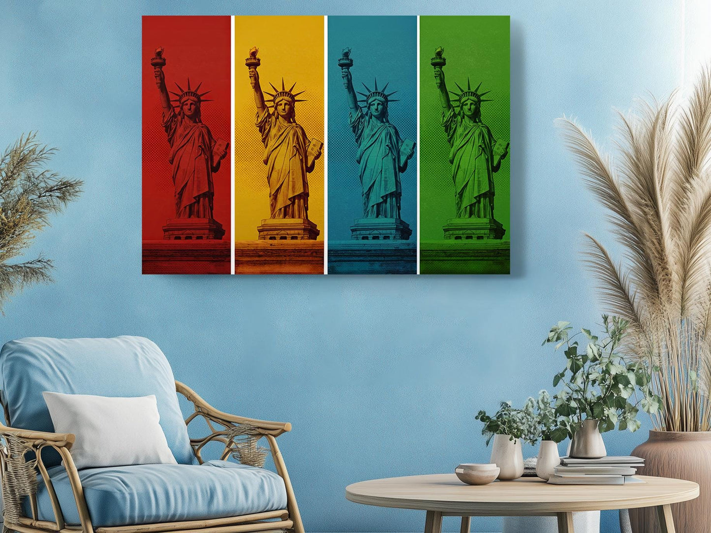 Pop Art Canvas - NYC Statue of Liberty Colorful Wall Art | Ready to Hang
