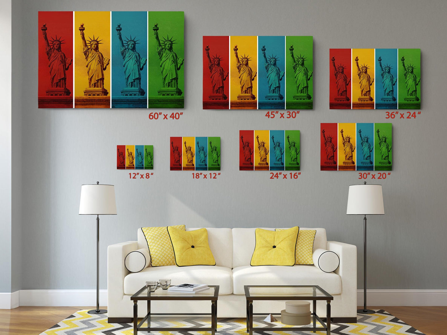 Pop Art Canvas - NYC Statue of Liberty Colorful Wall Art | Ready to Hang