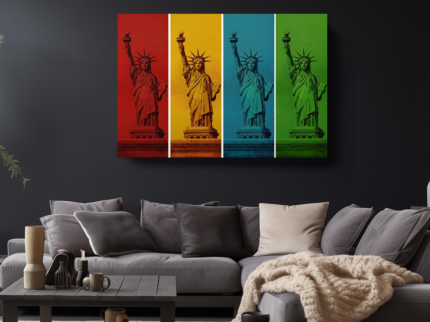 Pop Art Canvas - NYC Statue of Liberty Colorful Wall Art | Ready to Hang