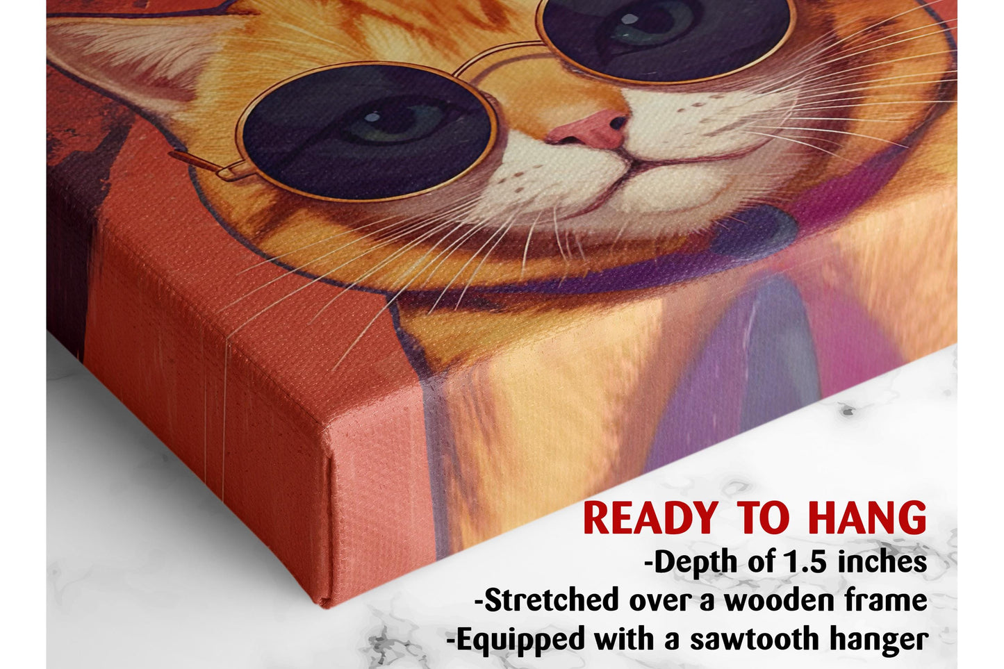 Pop Art Cat Canvas - Colorful Tabby Cat Wall Art | Ready to Hang Canvas Print