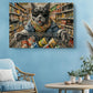 Cat Canvas Art - Funny Grocery Shopper Print | Colorful Kitchen Wall Decor