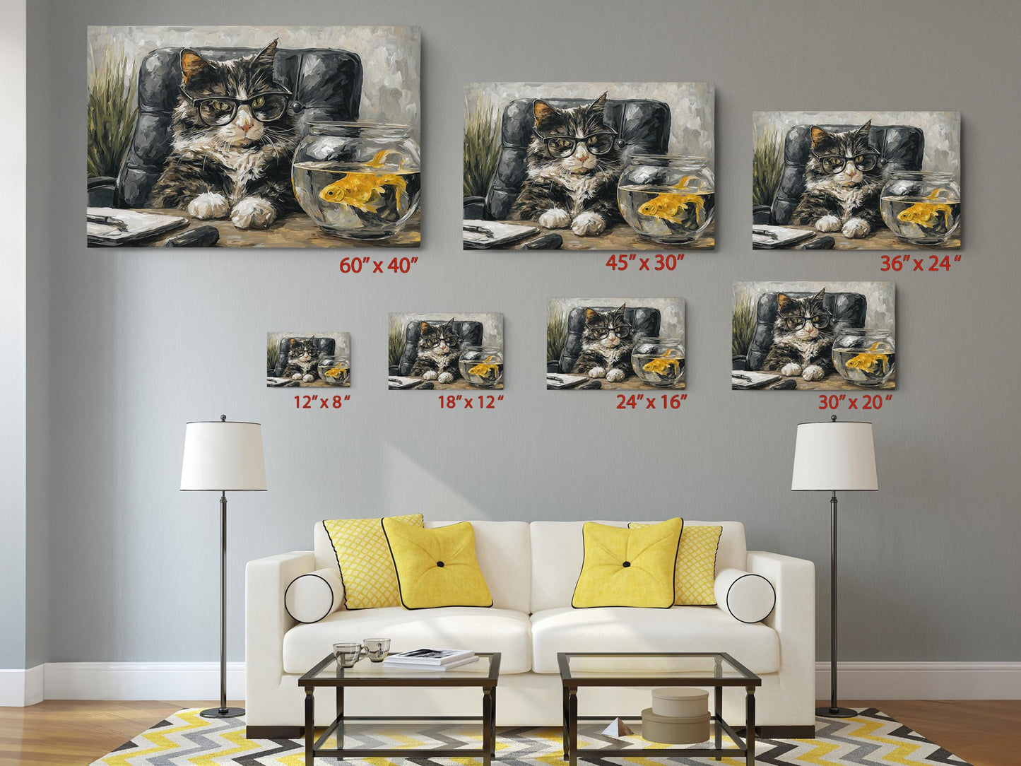 Funny Cat Canvas - Ready to Hang Wall Art | Humorous Cat Decor Print