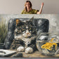 Funny Cat Canvas - Ready to Hang Wall Art | Humorous Cat Decor Print