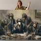 Chimpanzee Canvas Art - Quirky Office Wall Decor | Framed or Rolled Canvas Print
