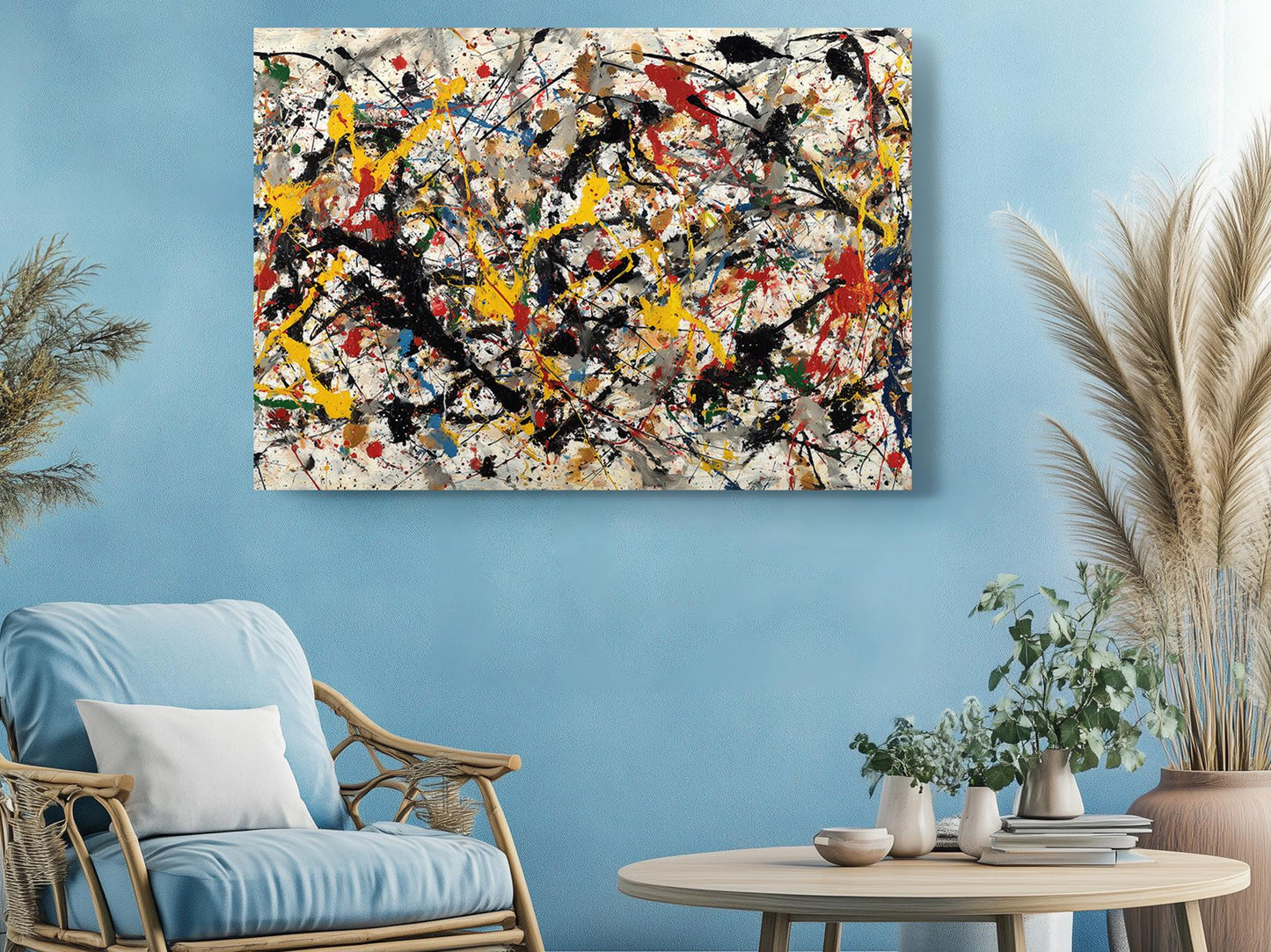 Abstract Expressionist Canvas | Pollock Style Modern Wall Art - Museum Quality Print
