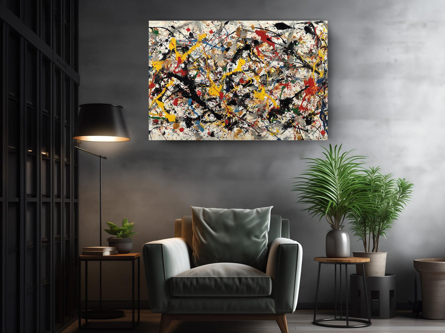 Abstract Expressionist Canvas | Pollock Style Modern Wall Art - Museum Quality Print