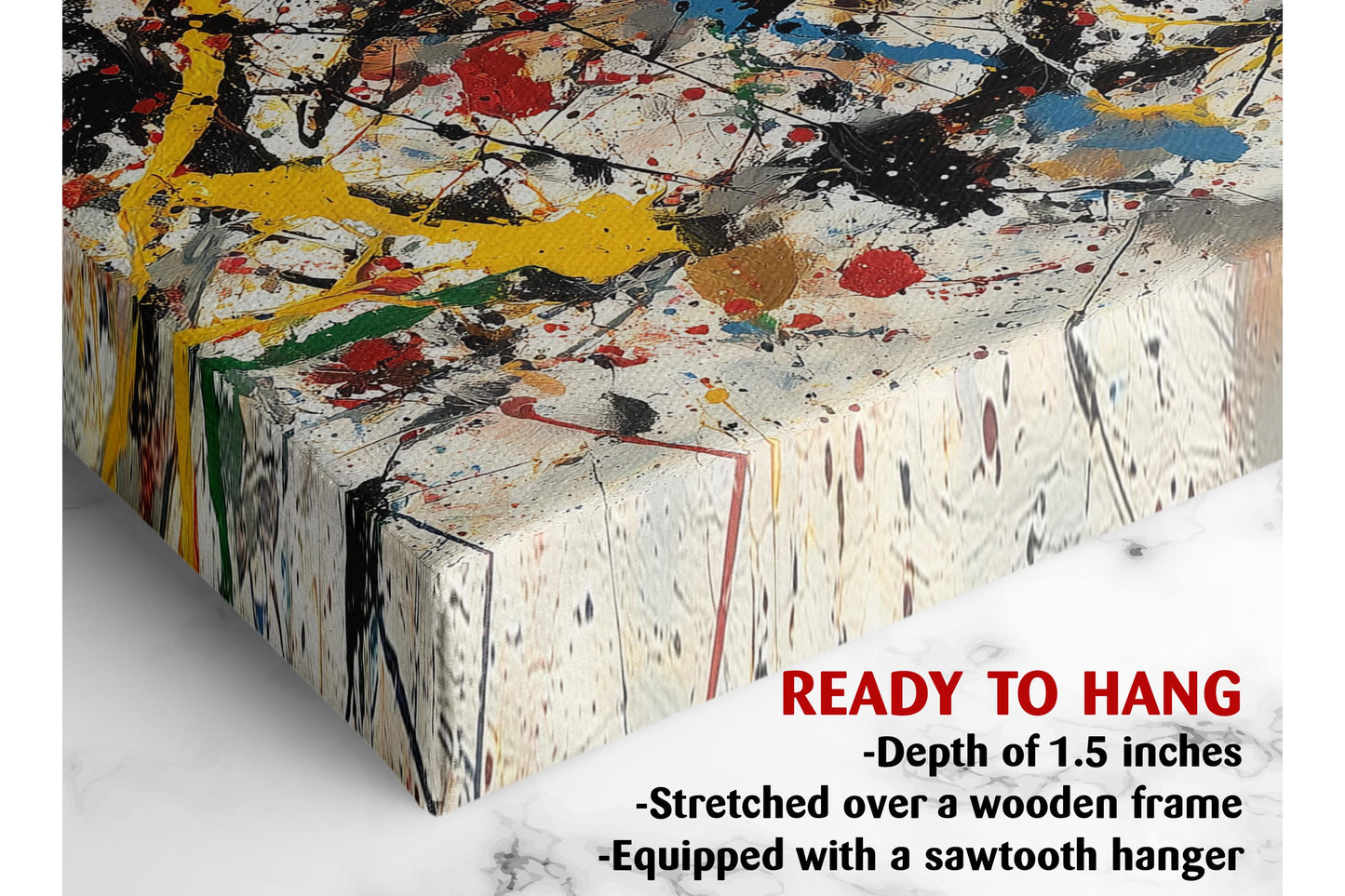 Abstract Expressionist Canvas | Pollock Style Modern Wall Art - Museum Quality Print