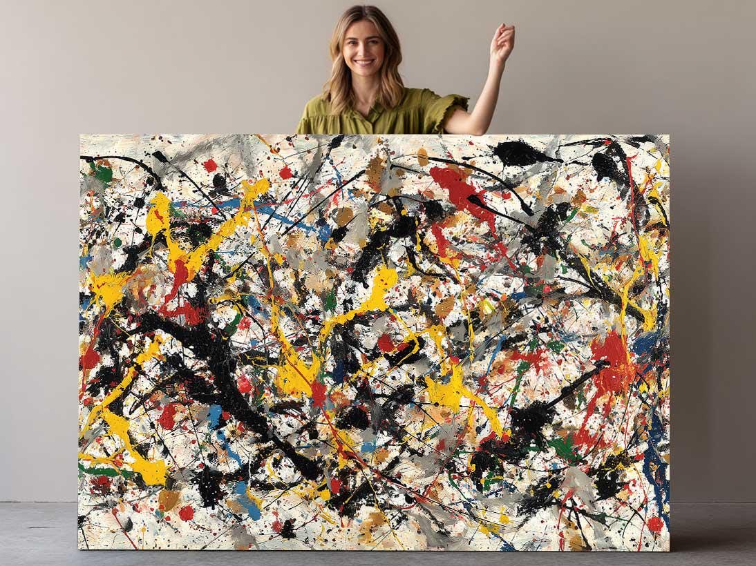 Abstract Expressionist Canvas | Pollock Style Modern Wall Art - Museum Quality Print