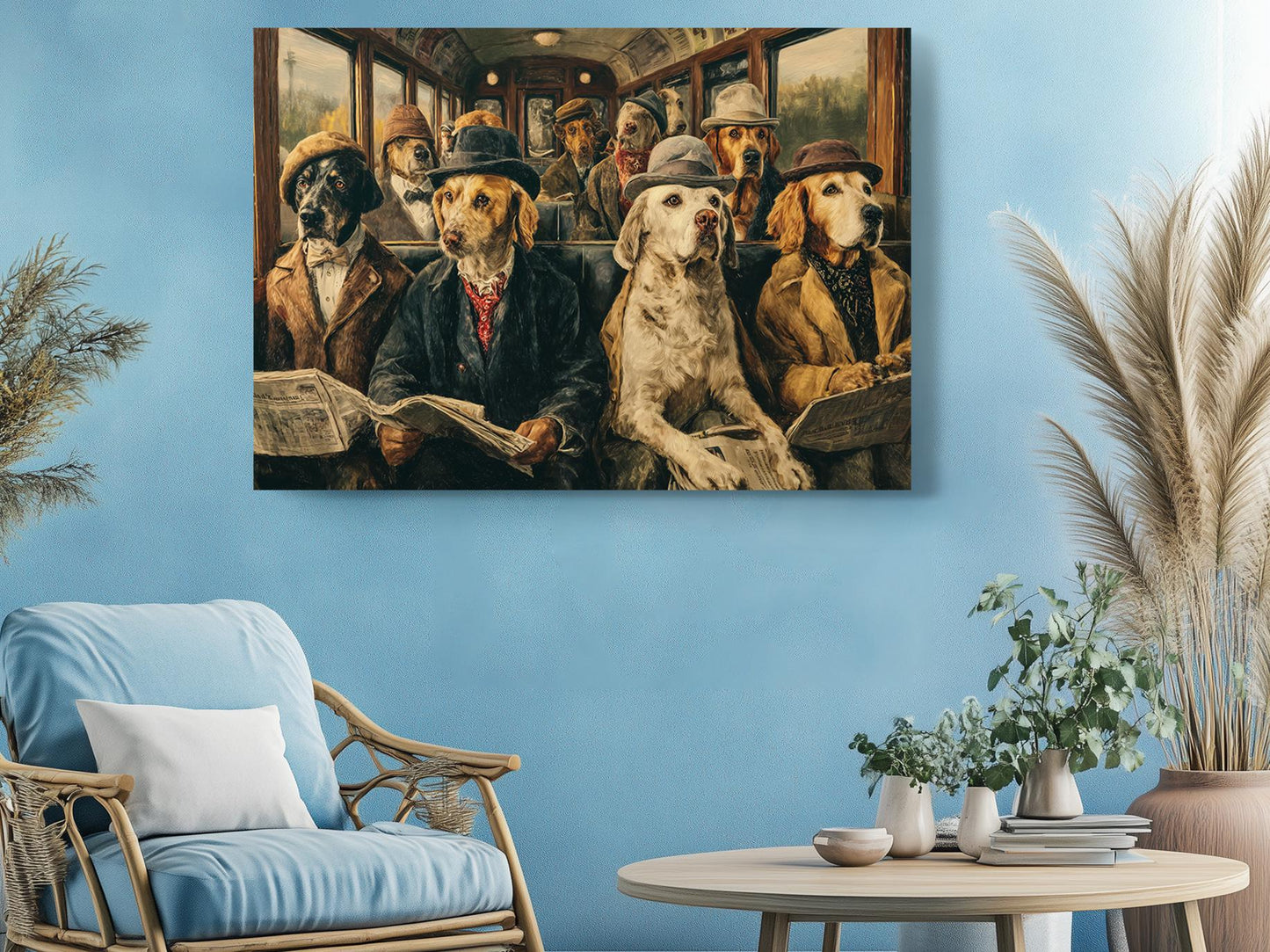 Dog Canvas Wall Art – Vintage Dog Print on Museum Quality Canvas, Framed or Rolled