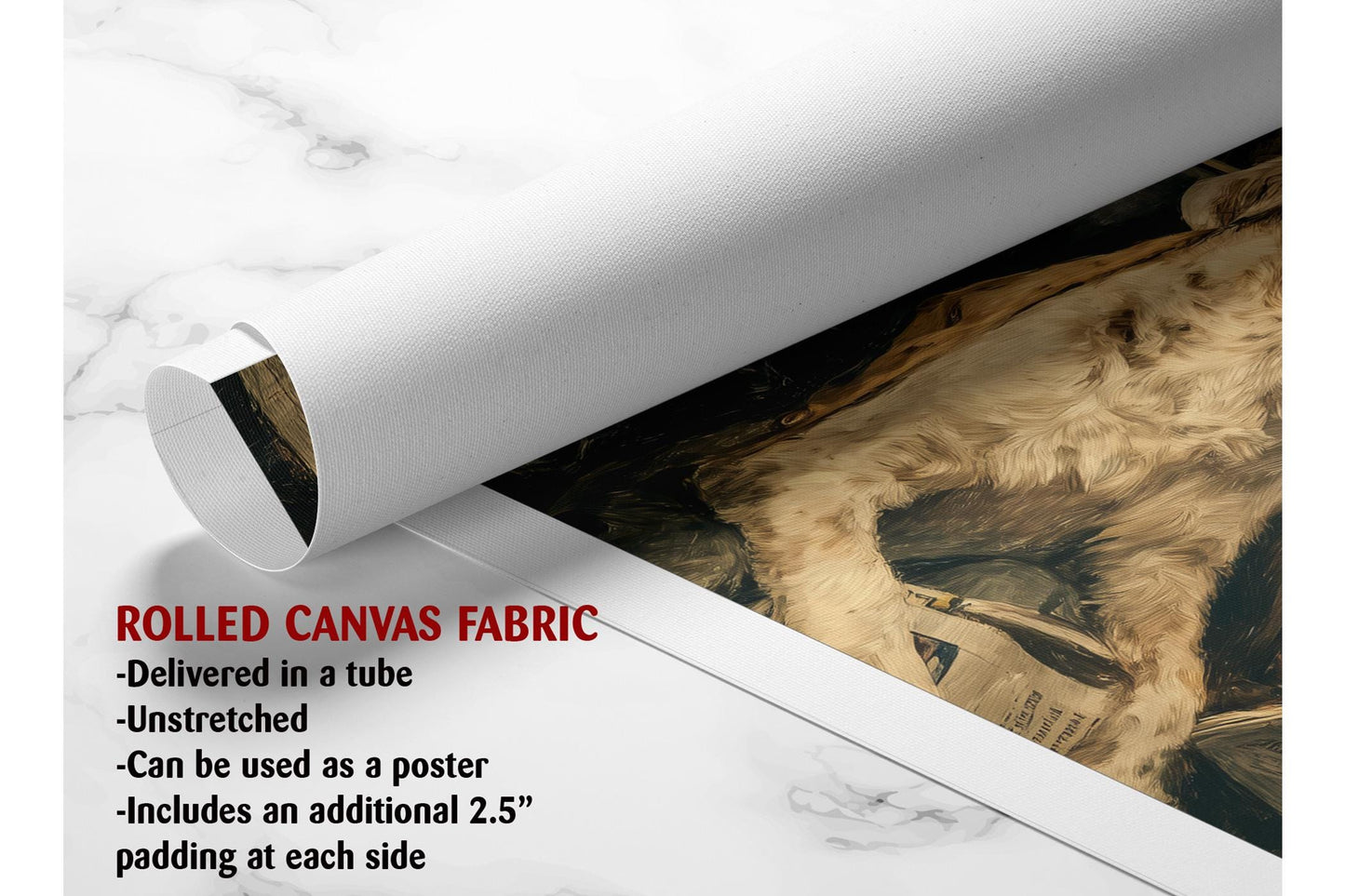 Dog Canvas Wall Art – Vintage Dog Print on Museum Quality Canvas, Framed or Rolled