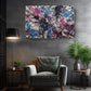 Abstract Canvas Wall Art – Cosmic Pollock Style Splatter Painting, Framed Print