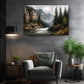 Rocky Mountain Canvas Art - Dramatic Cliff & Forest Landscape Wall Decor Print