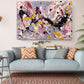 Abstract Canvas Art – Pink Yellow Painting | Modern Expressionist Drip Print
