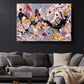 Abstract Canvas Art – Pink Yellow Painting | Modern Expressionist Drip Print