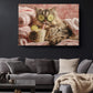 Funny Spa Cat Art - Humorous Animal Canvas Print | Framed or Rolled Wall Decor